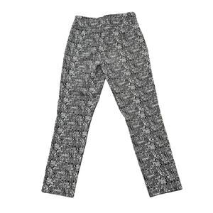 Jenna Rose Black White Abstract Business Casual High Waisted Straight Leg Pants